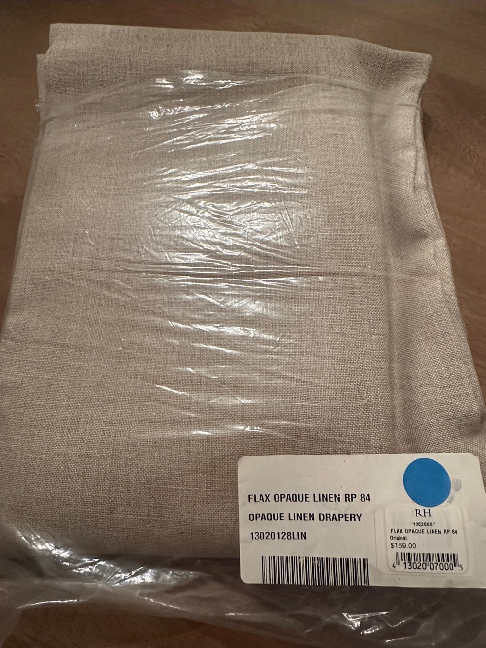 RH Opaque Linen Single Drapery Panel - Flax